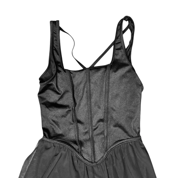 Weissman Elite | Freehand Dress Corset Style Bodice Mesh Skirt Black, Size SA - Picture 5 of 6